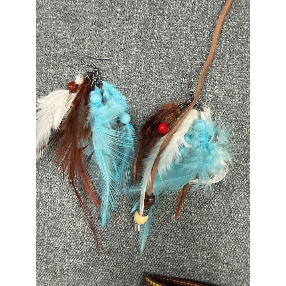 Buckskin Beauty Adult Costume Set Tan Turquoise Fringe Dress Necklace Small 2-4 - Picture 4 of 8